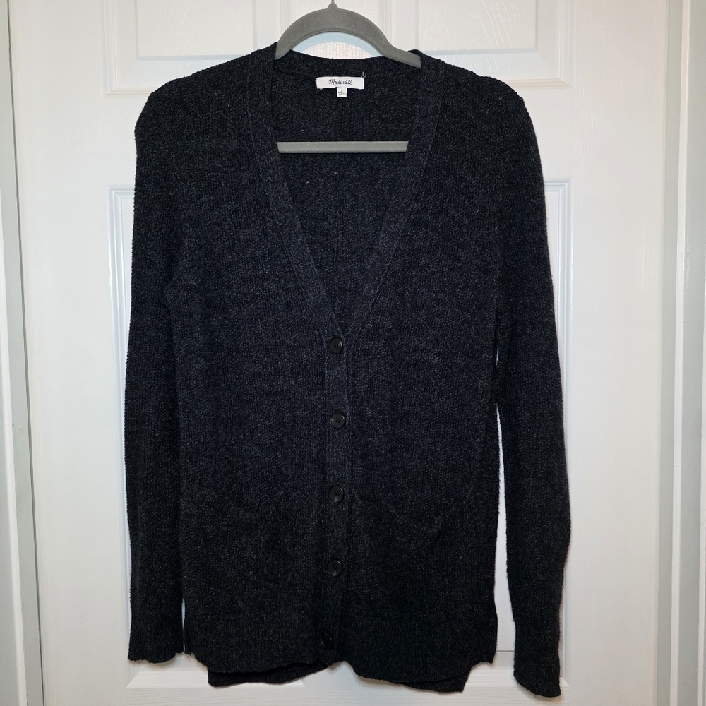 Madewell Women’s Charcoal Gray Button-Up Cardigan, Size XS